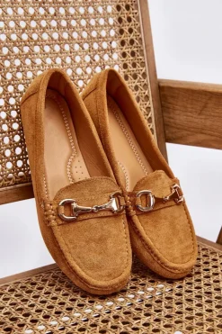 Klasyczne Zamszowe Mokasyny Z Ozdobą Camel Arla