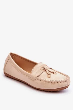 Klasyczne Zamszowe Mokasyny Beżowe Good Time