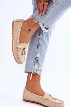 Klasyczne Zamszowe Mokasyny Beżowe Good Time