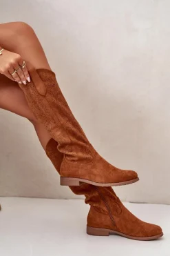 Kozaki Damskie Ażurowe Camel S.Barski HY42-132