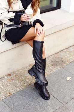 Kozaki Damskie Ciepłe Maciejka Czarne 04842-01