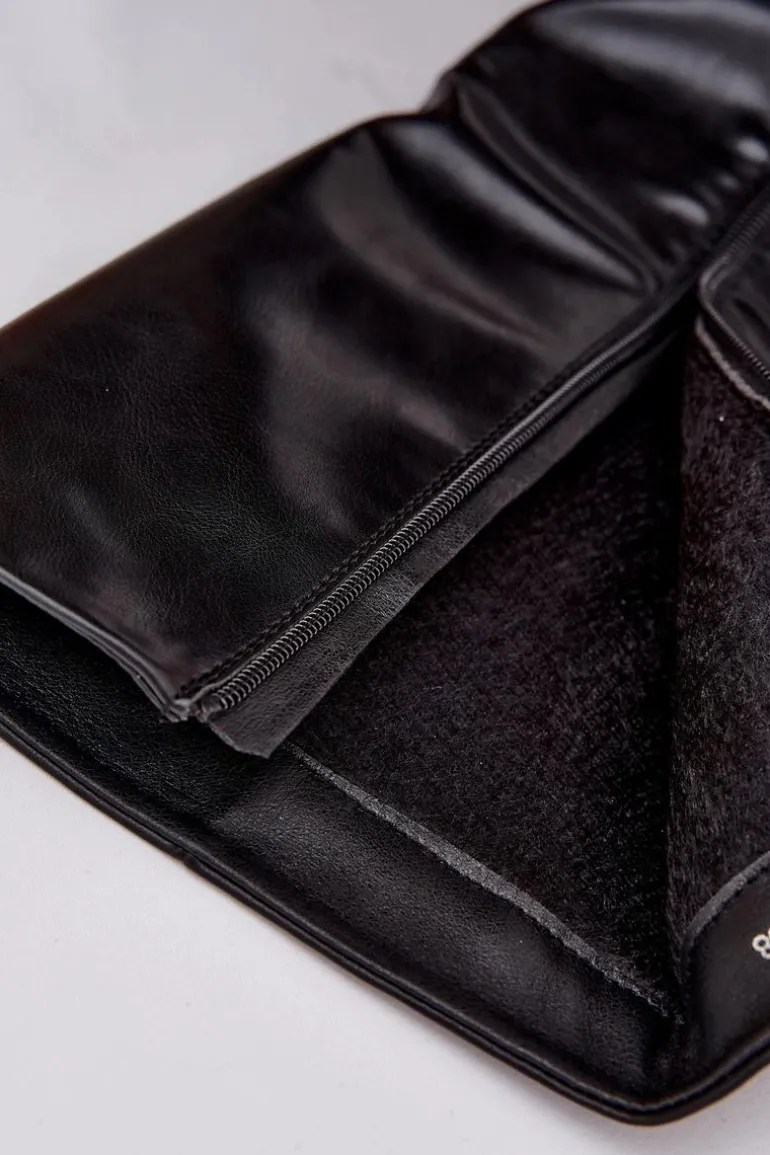 Kozaki Damskie Na Niskiej Szpilce Ocieplane Z Eko Skóry Czarne Marcellia