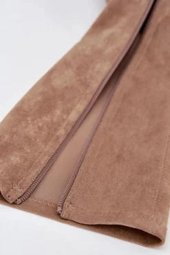 Kozaki Damskie Na Niskim Obcasie Eko Zamszowe Sergio Leone KZ212 Beżowe