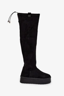 Kozaki Damskie Na Platformie Za Kolano Big Star SS274264 Czarne