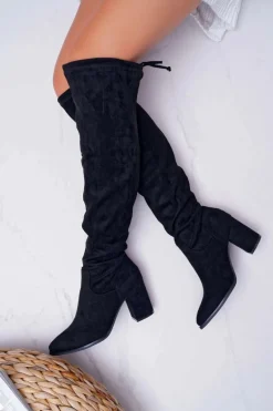 Kozaki Damskie Na Słupku Czarne Estredos