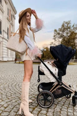 Kozaki Damskie Na Słupku Ocieplane Beżowe Finner