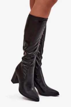 Kozaki Damskie Na Słupku Vinceza 16511 Czarne