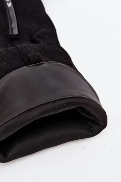 Kozaki Damskie Na Słupku Z Eko Zamszu Czarne Prisca