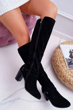 Kozaki Damskie Na Słupku Zamszowe Big Star EE274520