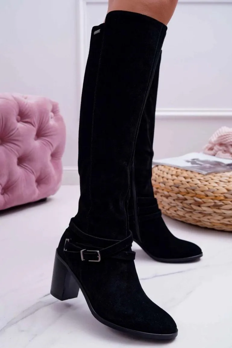 Kozaki Damskie Na Słupku Zamszowe Big Star EE274520