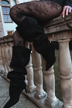 Kozaki Damskie Na Szpilce Wsuwane Czarne Mavilla