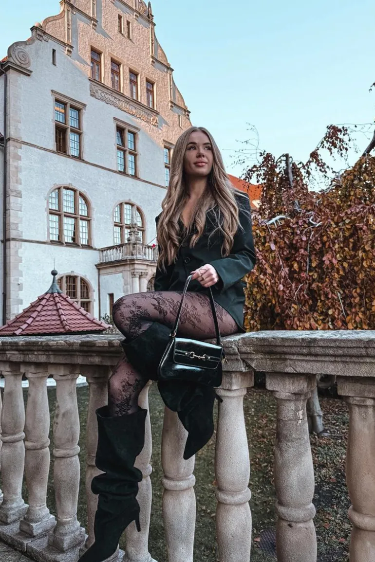 Kozaki Damskie Na Szpilce Wsuwane Czarne Mavilla