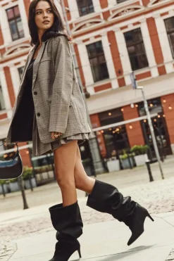 Kozaki Damskie Na Szpilce Wsuwane Czarne Mavilla