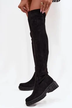 Kozaki Damskie Za Kolano S.Barski HY42-122 Czarne