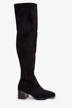 Kozaki Damskie Za Kolano Na Obcasie Czarne Carina