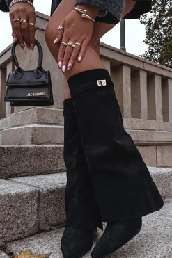 Kozaki Eko Zamszowe Obcas Słupek Na Zamek Ocieplane Wywinięta Cholewka Beżowe Evyra