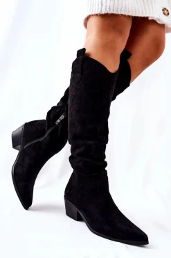 Kozaki Kowbojki Czarne Trisalor