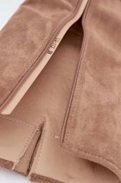 Kozaki Kowbojki Na Słupku Z Klamrami Ciemnobeżowe Fivelle