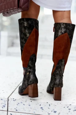 Kozaki Na Suwak Maciejka Brązowe 05240-02