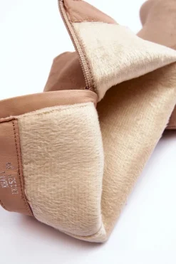 Kozaki Przed Kolano Zamszowe Na Obcasie Beżowe Inatris