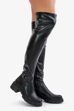 Kozaki Za Kolano Na Płaskim Obcasie Z Eko Skóry Mesiga