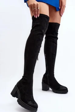 Kozaki Za Kolano Na Słupku La.Fi 270067B-SU Czarne