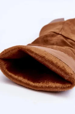 Kozaki Zamszowe Na Masywnym Obcasie Brązowe Virdana