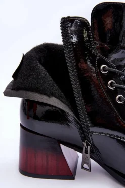 Lakierowane Botki Na Obcasie Czarne Luloshe