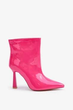 Lakierowane Botki Na Szpice Wsuwane Fuksja Seliri