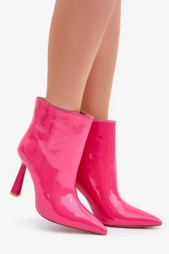 Lakierowane Botki Na Szpice Wsuwane Fuksja Seliri