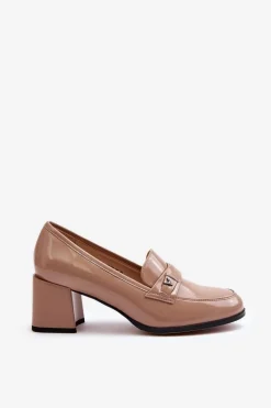 Lakierowane Czółenka Na Obcasie Beżowe Felicijana