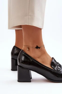 Lakierowane Czółenka Na Obcasie Czarne Felicijana