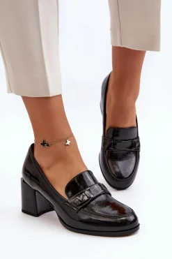 Lakierowane Czółenka Na Obcasie Czarne Felicijana