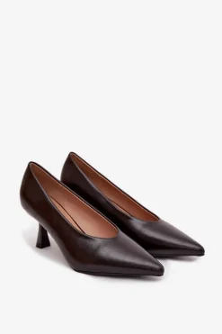 Lakierowane Czółenka Na Szpilce Czekoladowe Gavrielle