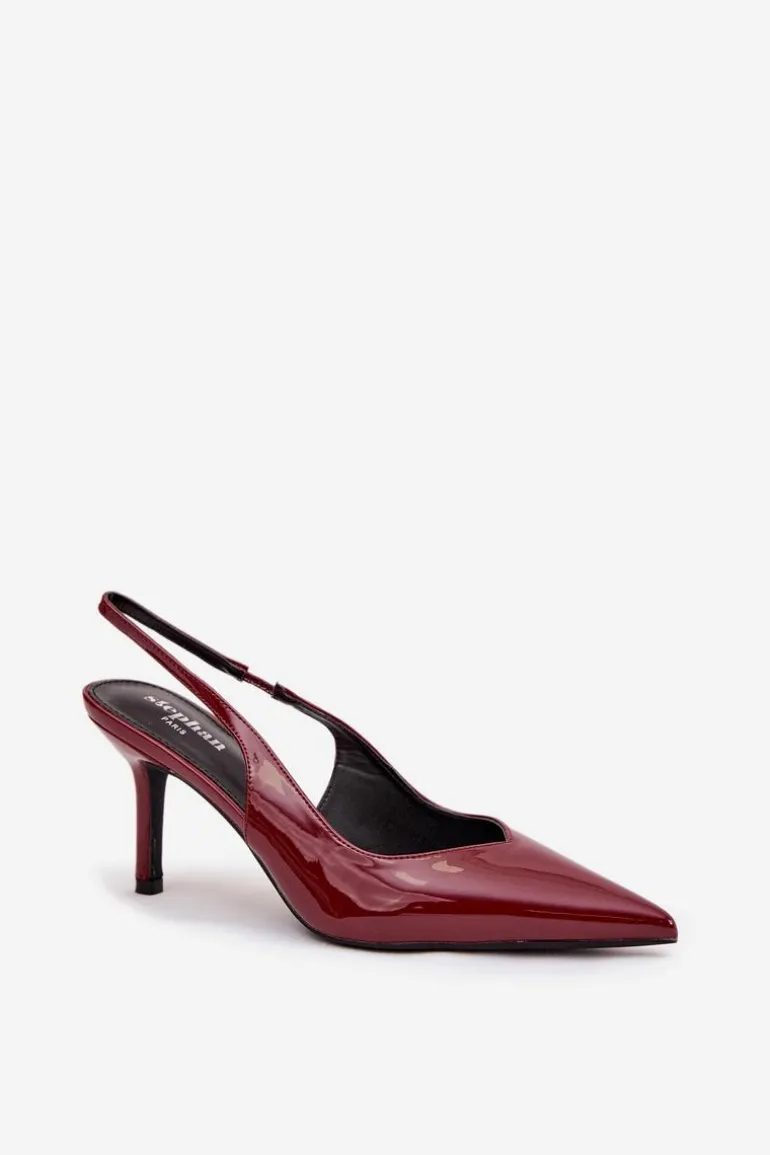 Lakierowane Czółenka Na Szpilce Bordowe Phelia