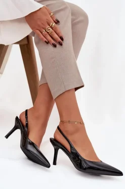 Lakierowane Czółenka Na Szpilce Czarne Phelia