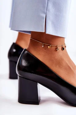 Lakierowane Czółenka Sergio Leone PB411 Czarne