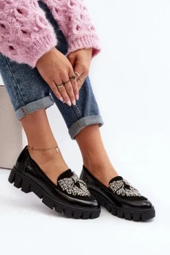 Lakierowane Mokasyny Damskie Laura Messi 2785 Czarne