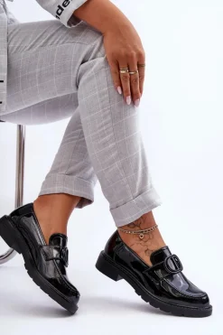 Lakierowane Mokasyny Na Platformie Czarne Jarren