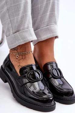 Lakierowane Mokasyny Na Platformie Czarne Jarren