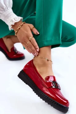 Lakierowane Mokasyny Na Platformie Czerwone Abisso