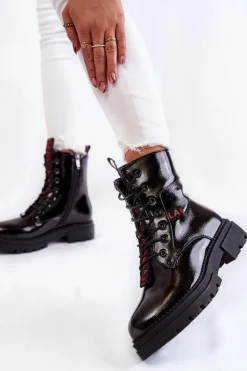 Lakierowane Ocieplane Botki La.Fi 250054B-LA Czarne