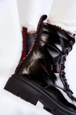 Lakierowane Ocieplane Botki La.Fi 250054B-LA Czarne