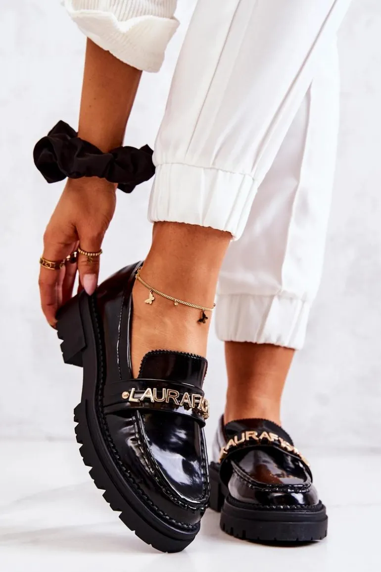 Lakierowane Półbuty Loafery La.Fi 210001B-NL Czarne