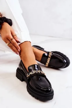 Lakierowane Półbuty Loafery La.Fi 210001B-NL Czarne