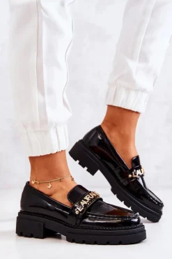Lakierowane Półbuty Loafery La.Fi 210001B-NL Czarne