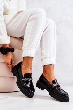 Lakierowane Półbuty Loafery La.Fi 210001B-NL Czarne