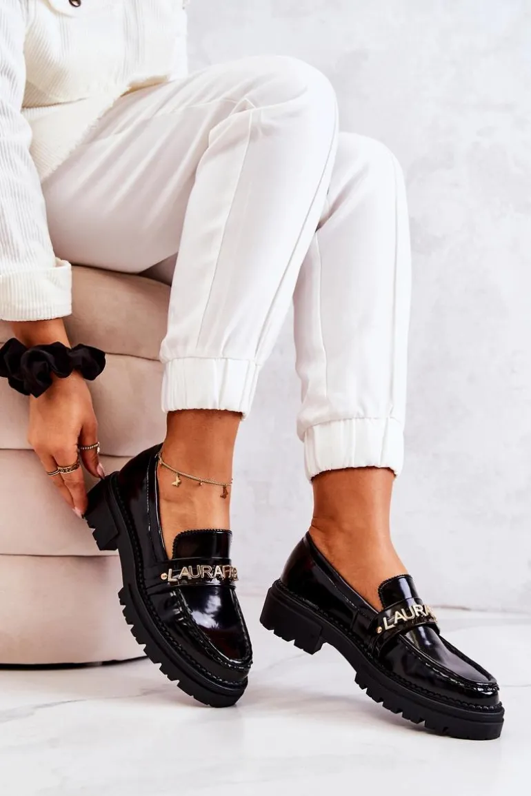 Lakierowane Półbuty Loafery La.Fi 210001B-NL Czarne