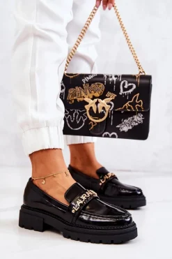 Lakierowane Półbuty Loafery La.Fi 210001B-NL Czarne