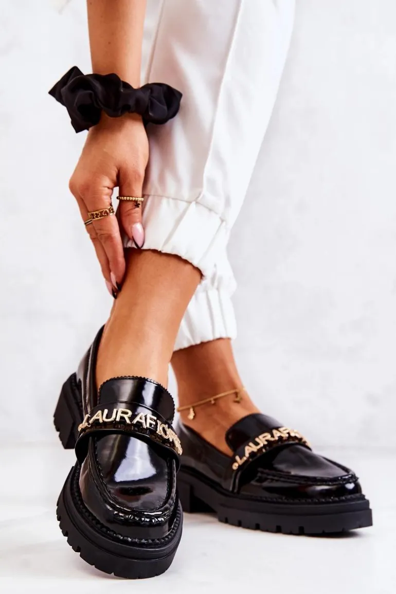 Lakierowane Półbuty Loafery La.Fi 210001B-NL Czarne